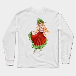 Christmas Quetzalcoatl Skirt Rudos Mask 2 Long Sleeve T-Shirt